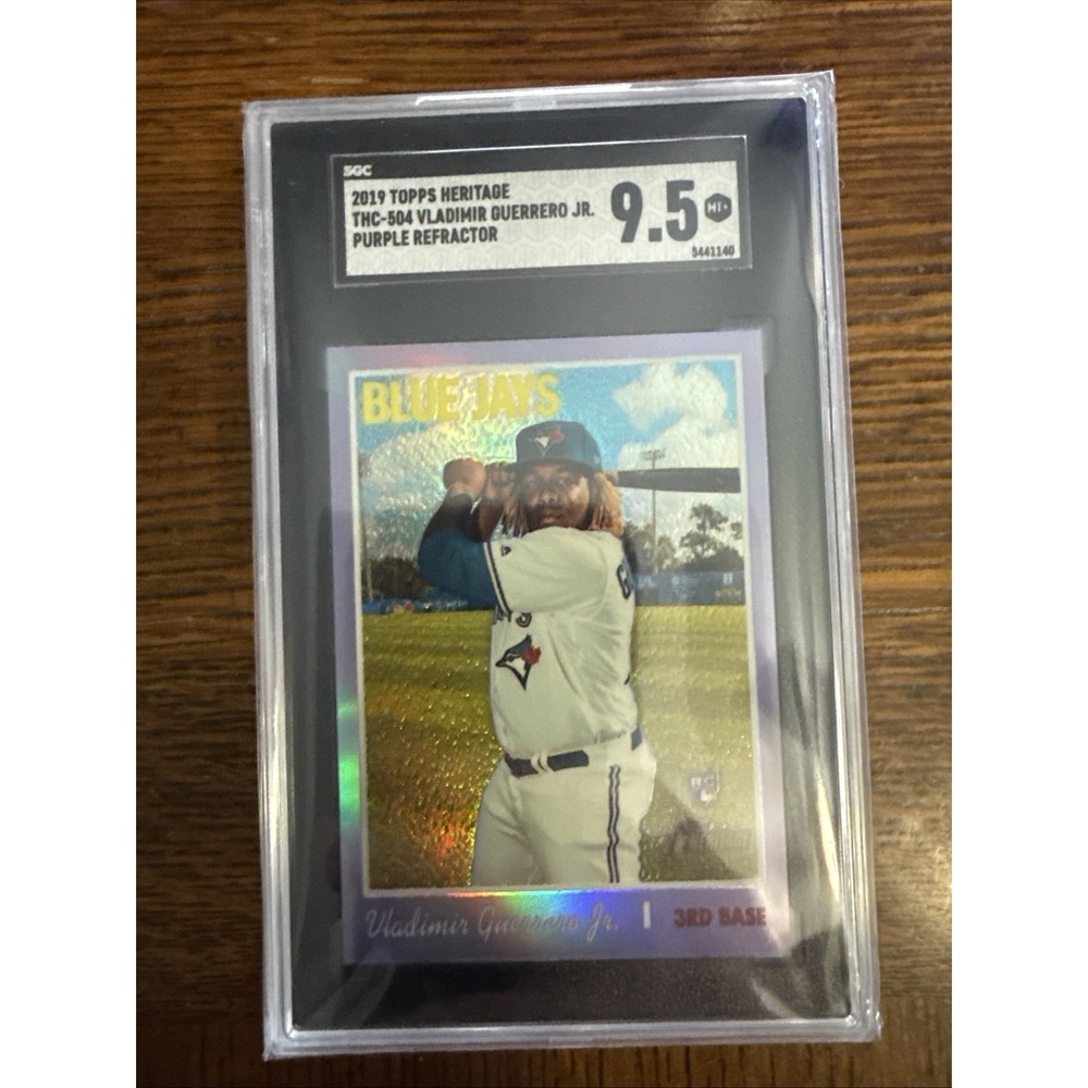 Vladimir Guerrero Jr 2019 Topps Heritage Chrome PURPLE Refractor RC #504 Sgc 9.5